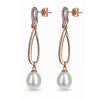Rose Gold Knot Pearl Earrings