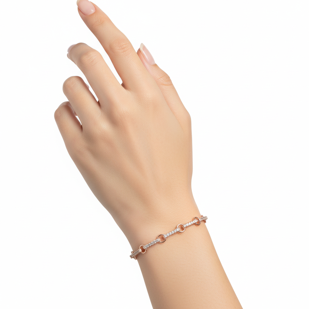 Rose Gold Pave Adjustable Bracelet