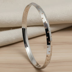 Silver Architect Rose gold Dots Mens bracelet (Kada) for him