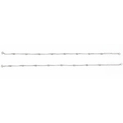 Silver Beaded Box chain anklet for her