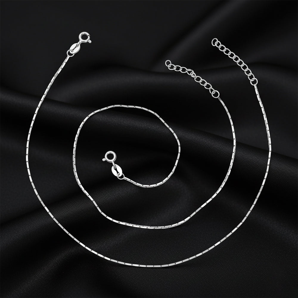 Silver Slender Snake Chain Anklet For Her