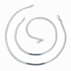 Silver Premium Wide Herringbone Chain Anklet for her