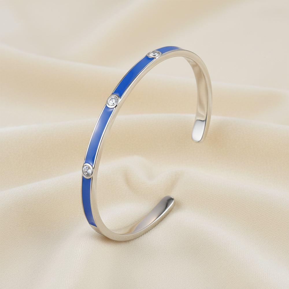 Silver Nautical Stream Blue Bracelet For Her