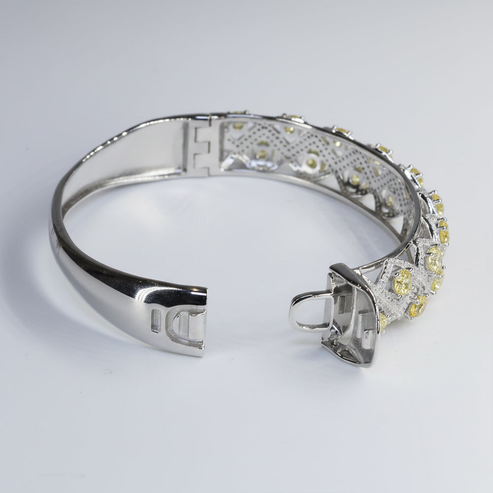 Silver Lattice Yellow Bracelet For Her