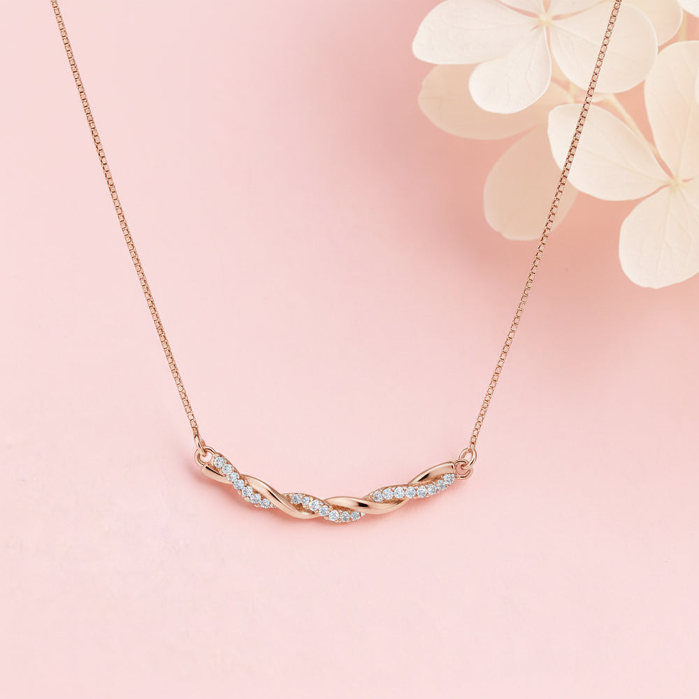 Rose Gold Twisted Zircons Pendant