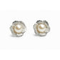 Silver Pearl Elegant Flower Studs earrings
