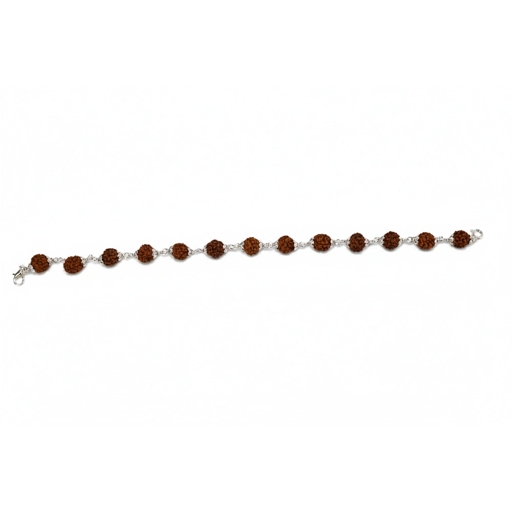 Silver Premium Classic Rudraksh High Polish Bracelet