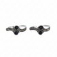 Silver Oxidized Black Stone Toe Ring