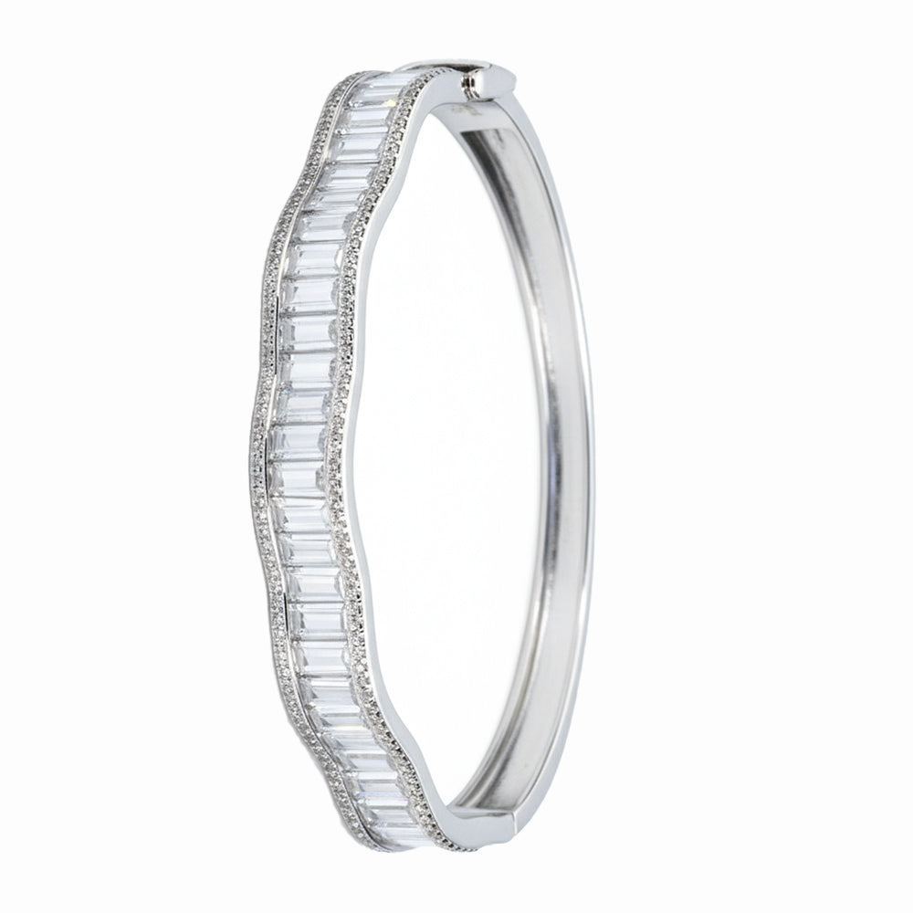 Silver The ethereal Waves Baguette Bracelet for her