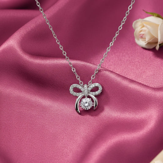 Silver Pookie Solitaire Zircon Chain Pendant