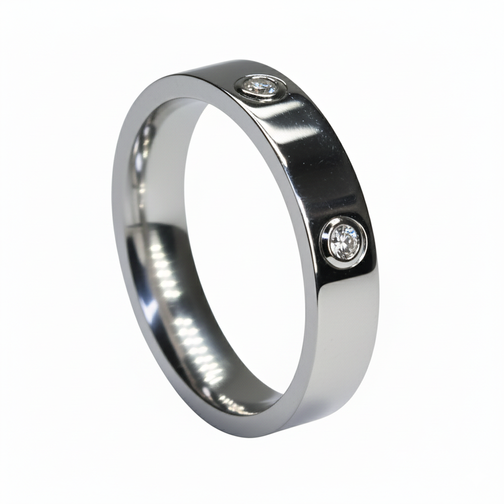 Timeless CZ Diamond-Accent Silver classic Band