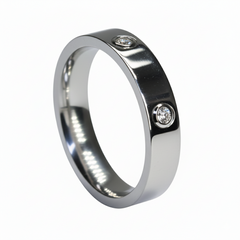 Timeless CZ Diamond-Accent Silver classic Band