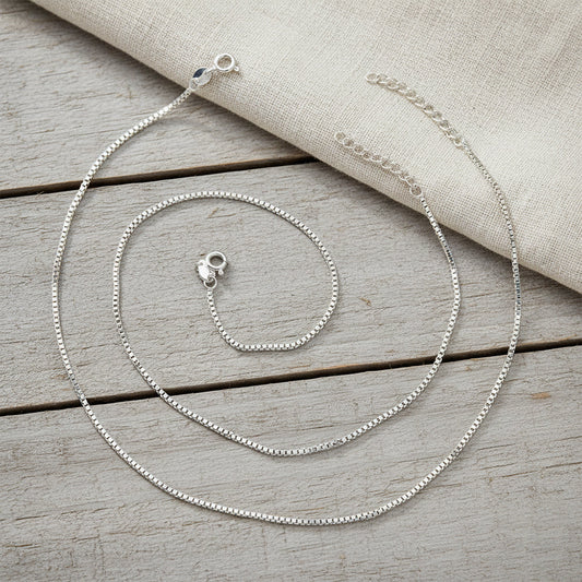 925 Silver premium box chain Anklet for her