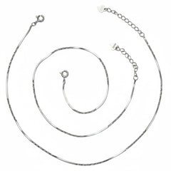 Silver sleek Twisted Box chain Anklet