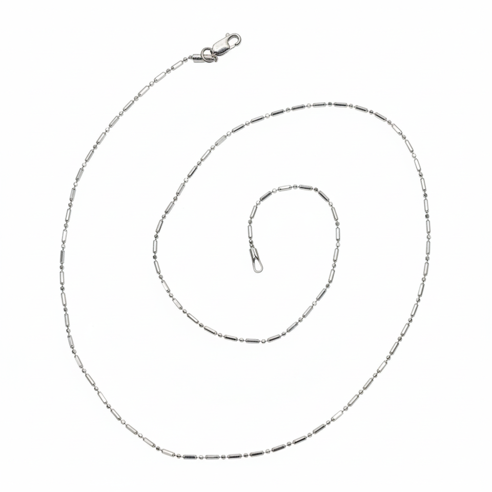 Silver Beads and Bar Chain For Her