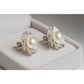 Silver Pearl Elegant Flower Studs earrings