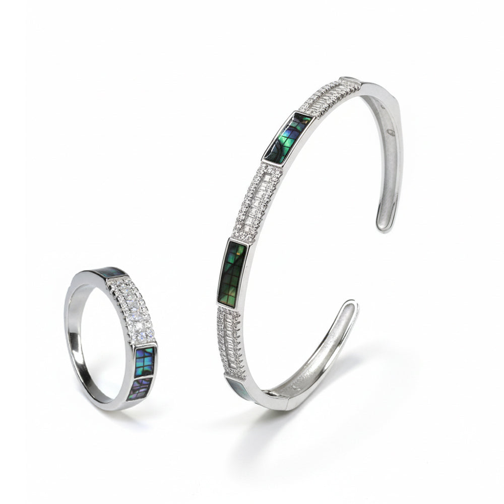 Silver Aurora Bracelet Set For Her