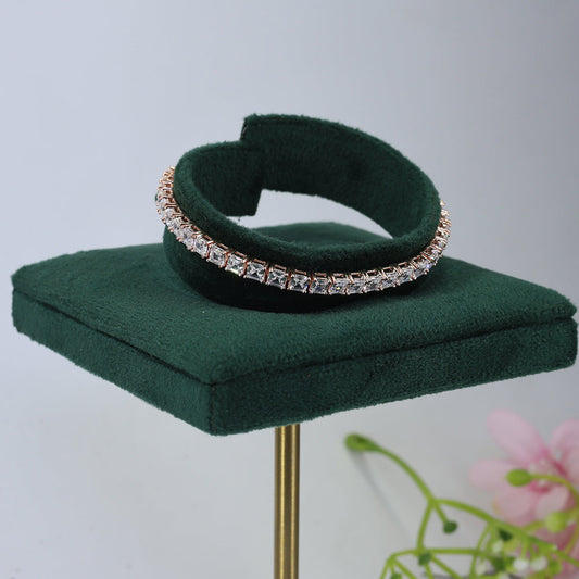 Princess Cut Rose Gold Tennis Bracelet