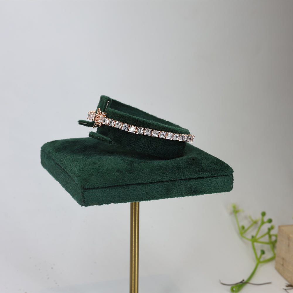 Princess Cut Rose Gold Tennis Bracelet