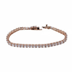 Princess Cut Rose Gold Tennis Bracelet