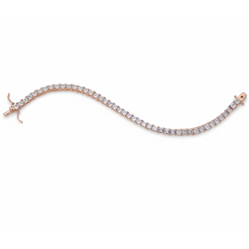Princess Cut Rose Gold Tennis Bracelet