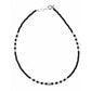 Silver Trendy Textured barrel black beads anklets for her