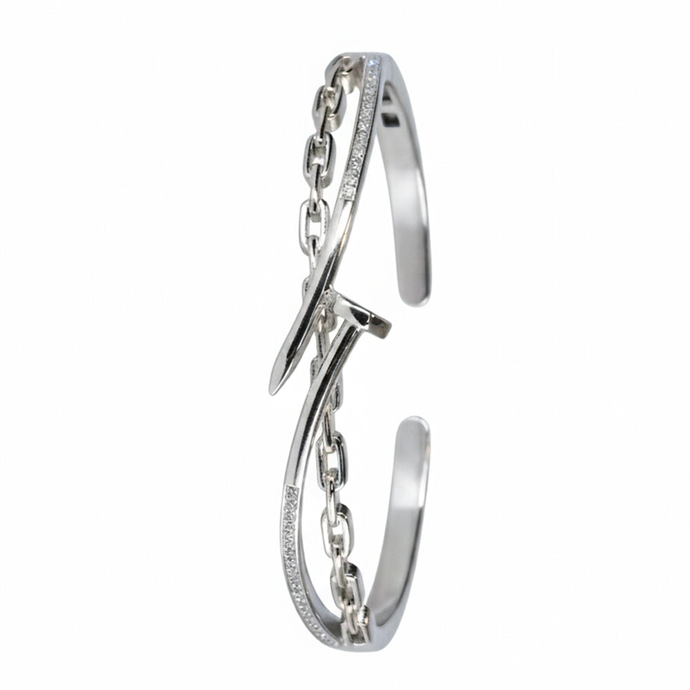 Silver Chic Nail luxe Bracelet For Her