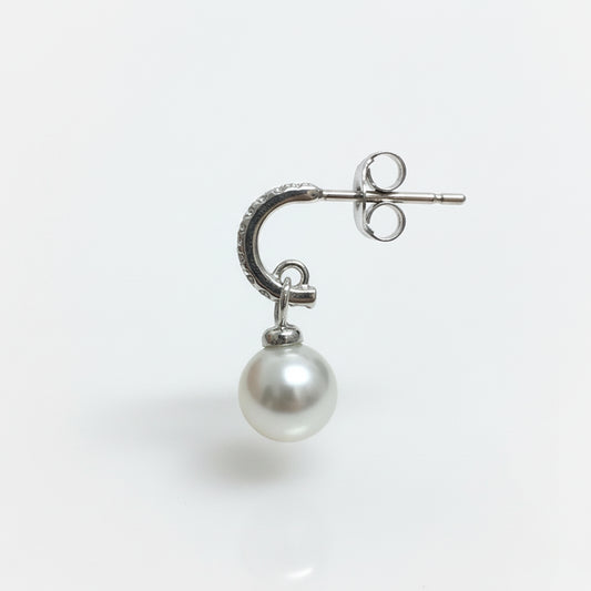 Silver Classy Earrings with Pearl Drop