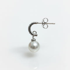 Silver Classy Earrings with Pearl Drop