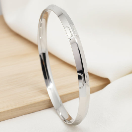 Silver Classic Mirror polish Mens Bracelet ( kada ) for him