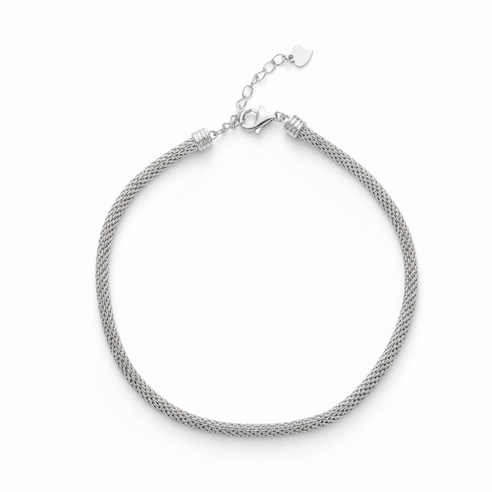 Silver Italian Rope chain Anklet for her