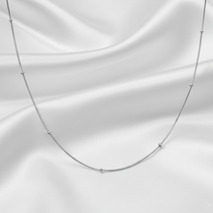 Silver Beaded Snake Chain For Her