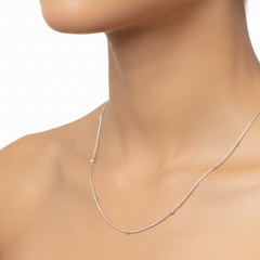 Silver Beaded Snake Chain For Her