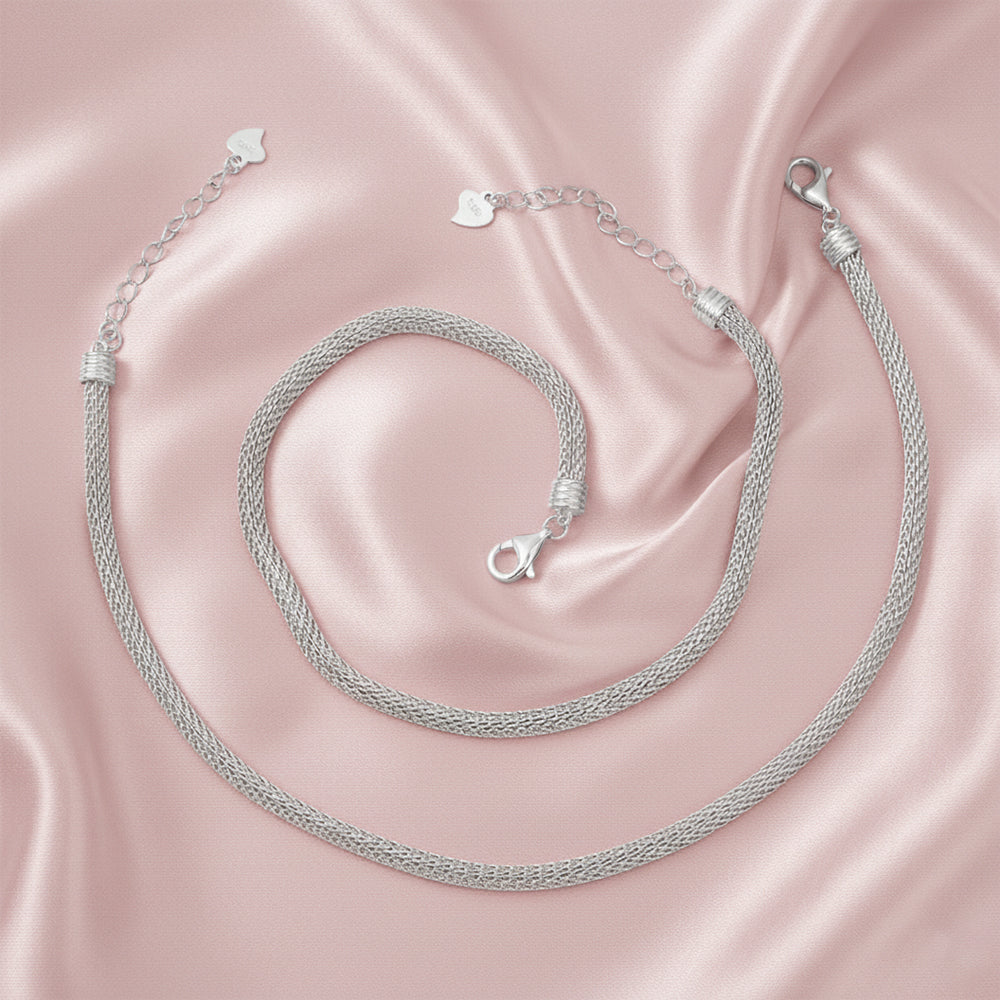 Silver Italian Rope chain Anklet for her