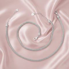 Silver Italian Rope chain Anklet for her