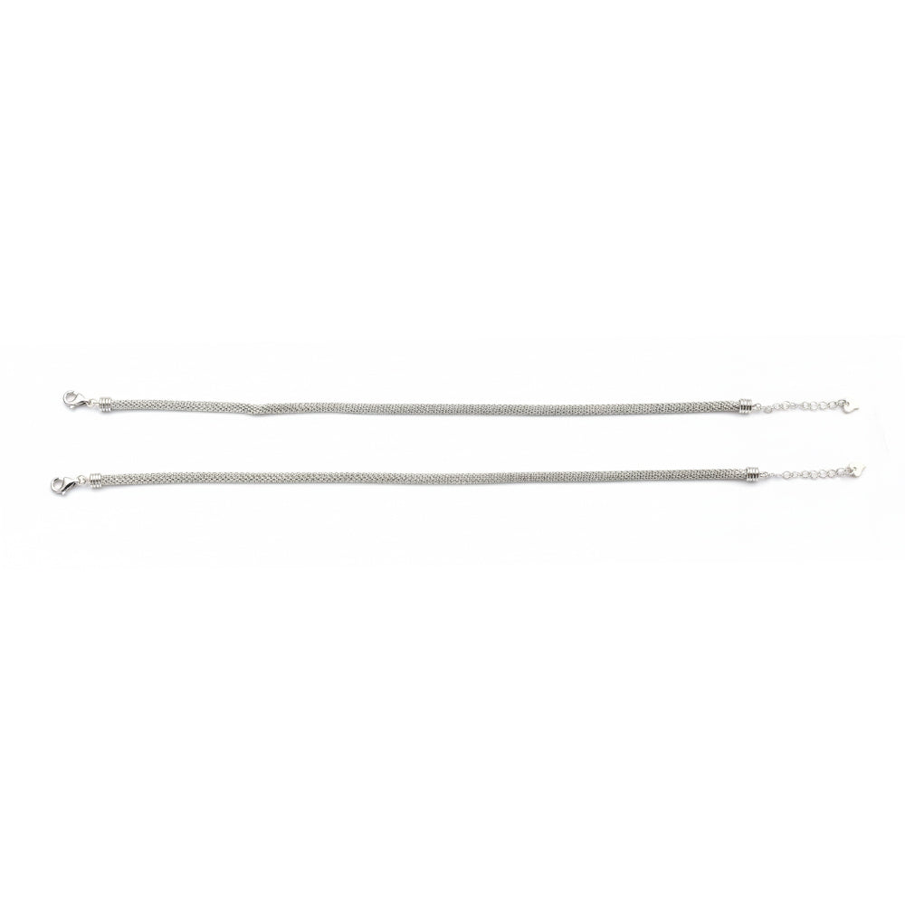 Silver Italian Rope chain Anklet for her