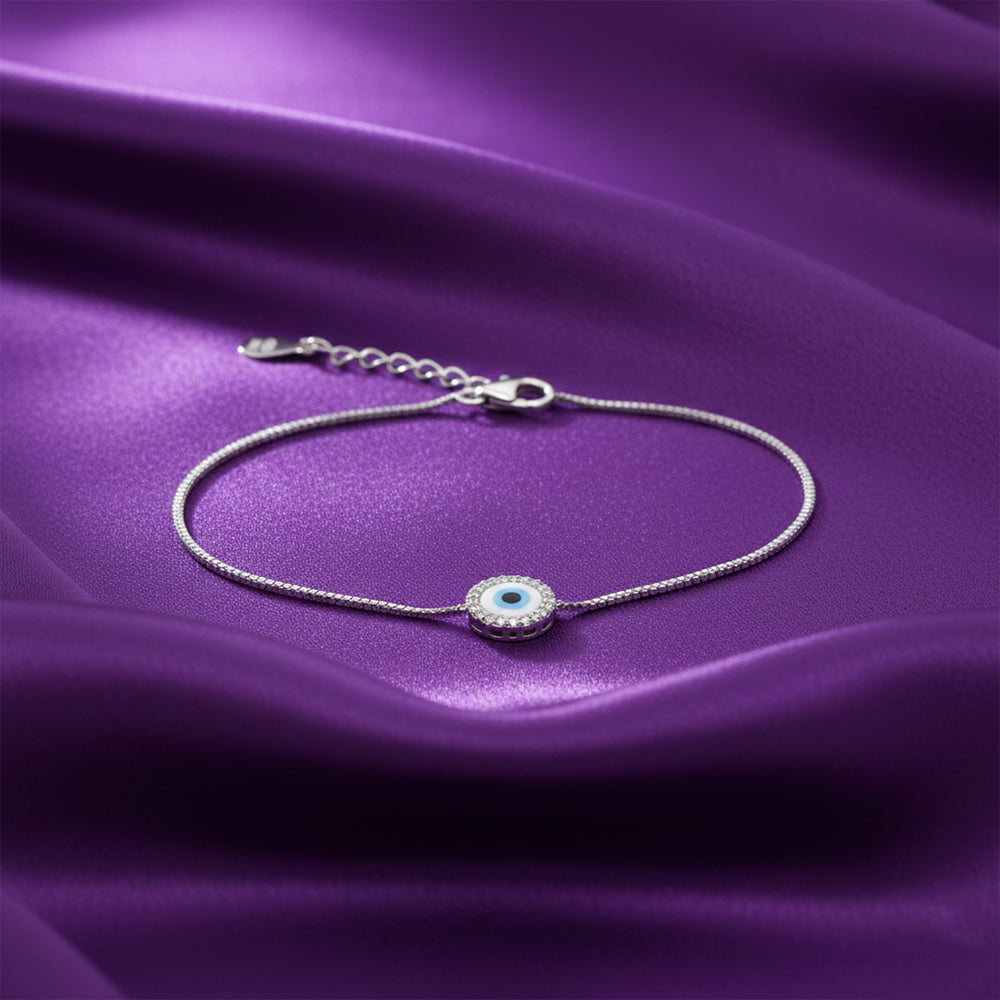 Silver Elegant Evil Eye Sterling Bracelet For Her
