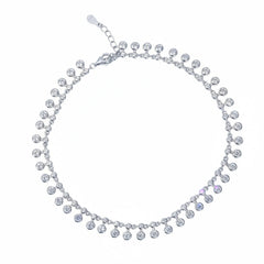 Silver Dancing light diamond cut anklet for her