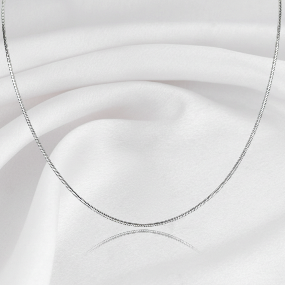 Silver Diamond Cut Cobra Chain For Her