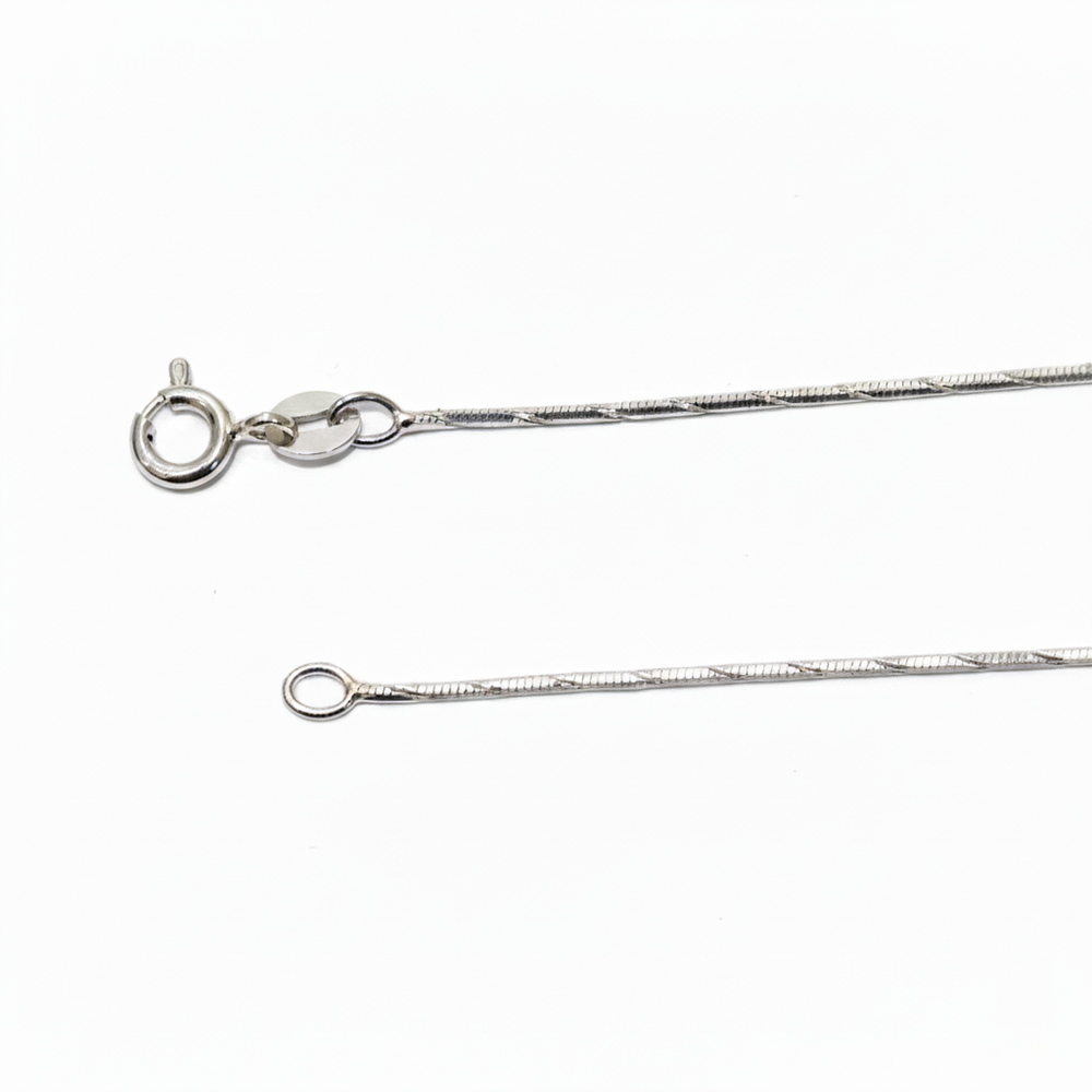 Silver Diamond Cut Cobra Chain For Her