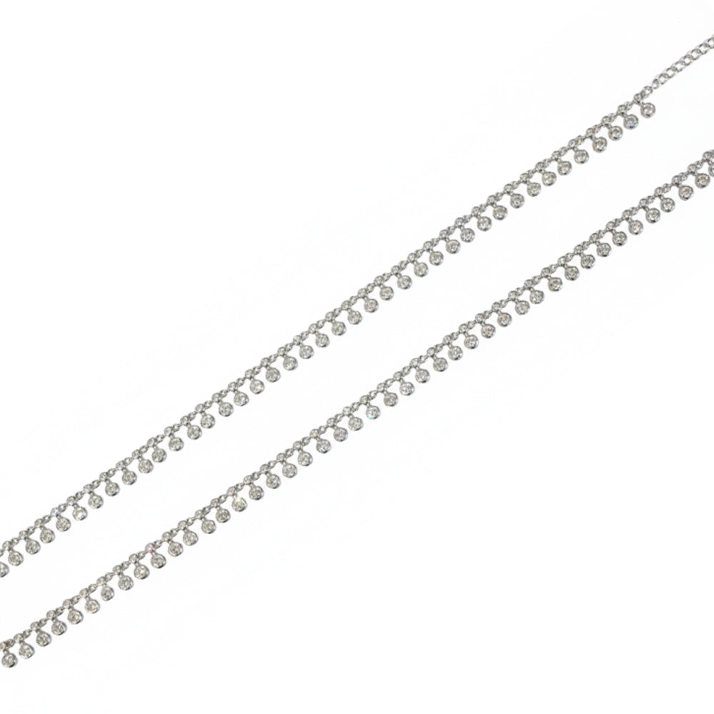 Silver Dancing light diamond cut anklet for her