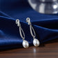 Silver Knot Pearl drop hanging Earrings