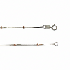 Silver Dual Tone Beaded Chain For Her