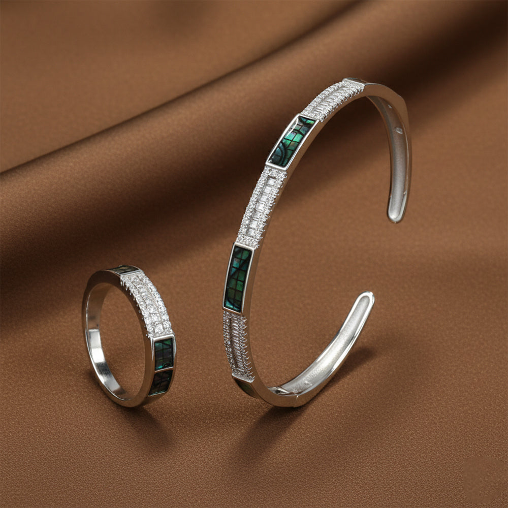 Silver Aurora Bracelet Set For Her