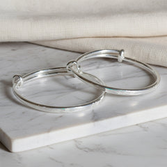 Silver Premium 999 "eat" Engraved Adjustable Baby Bracelet