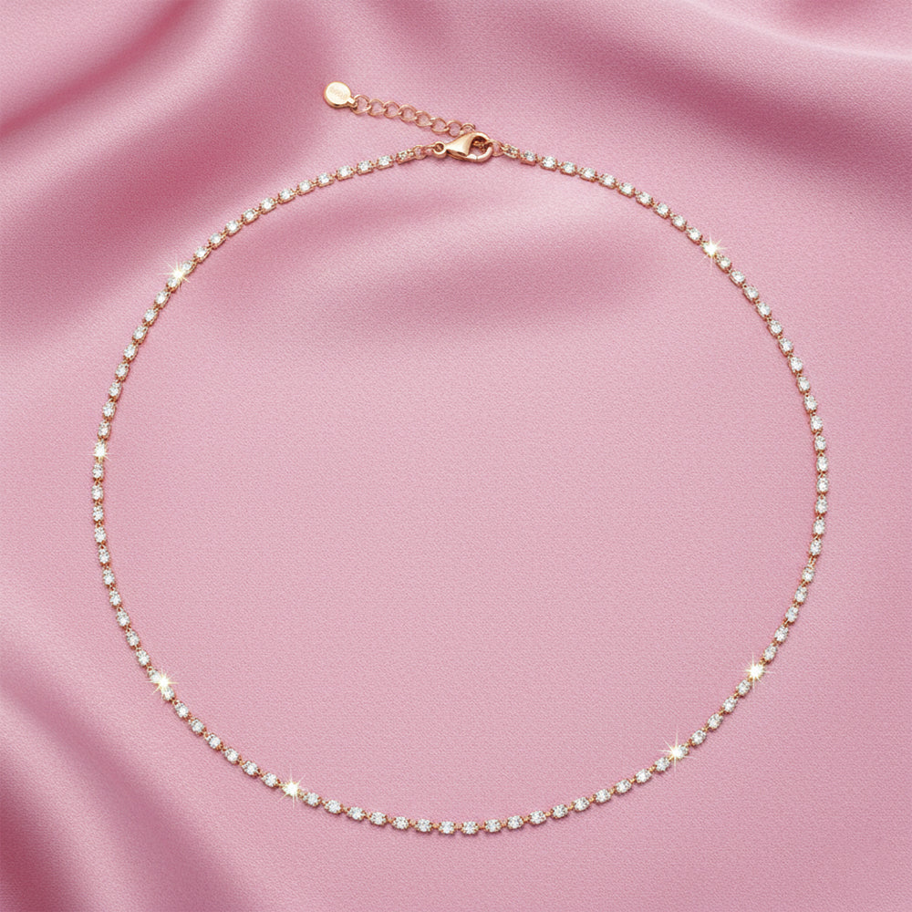 Rose Gold Dainty Tennis Chain For Her