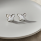 Silver Mother of Pearl Butterfly Studs