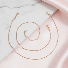 Rose gold premium box chain Anklet for her