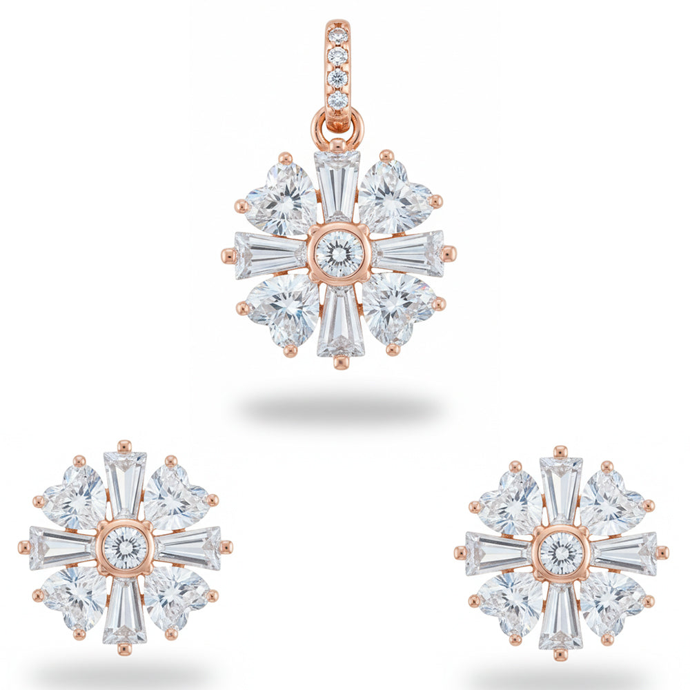Rose gold Victorian Heart Pendant set