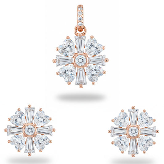 Rose gold Victorian Heart Pendant set